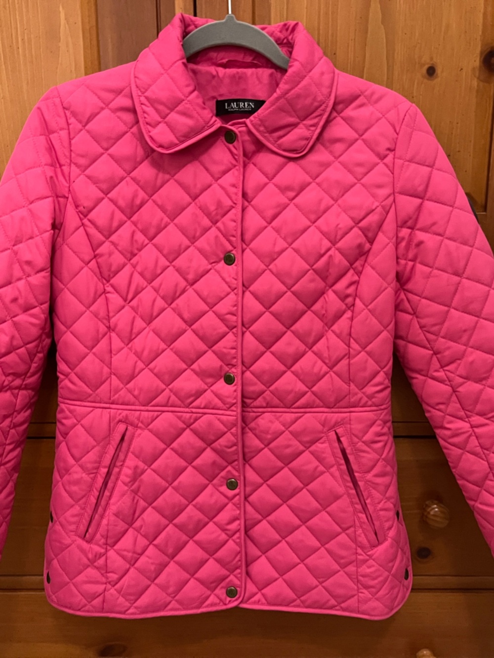 Ralph Lauren Hot Pink Quilted Snap-Front Jacket XS